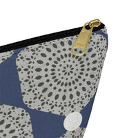 Lace Hexagon Accessory Pouch w T-bottom in Navy